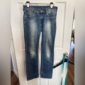MUSTANG Women's Light Wash Blue Denim Girls Oregon Straight-Leg Jean SZ 28/32